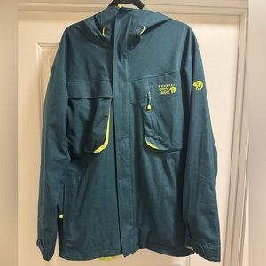 Mountain Hardwear Dark Green Jacket with Lime Accents